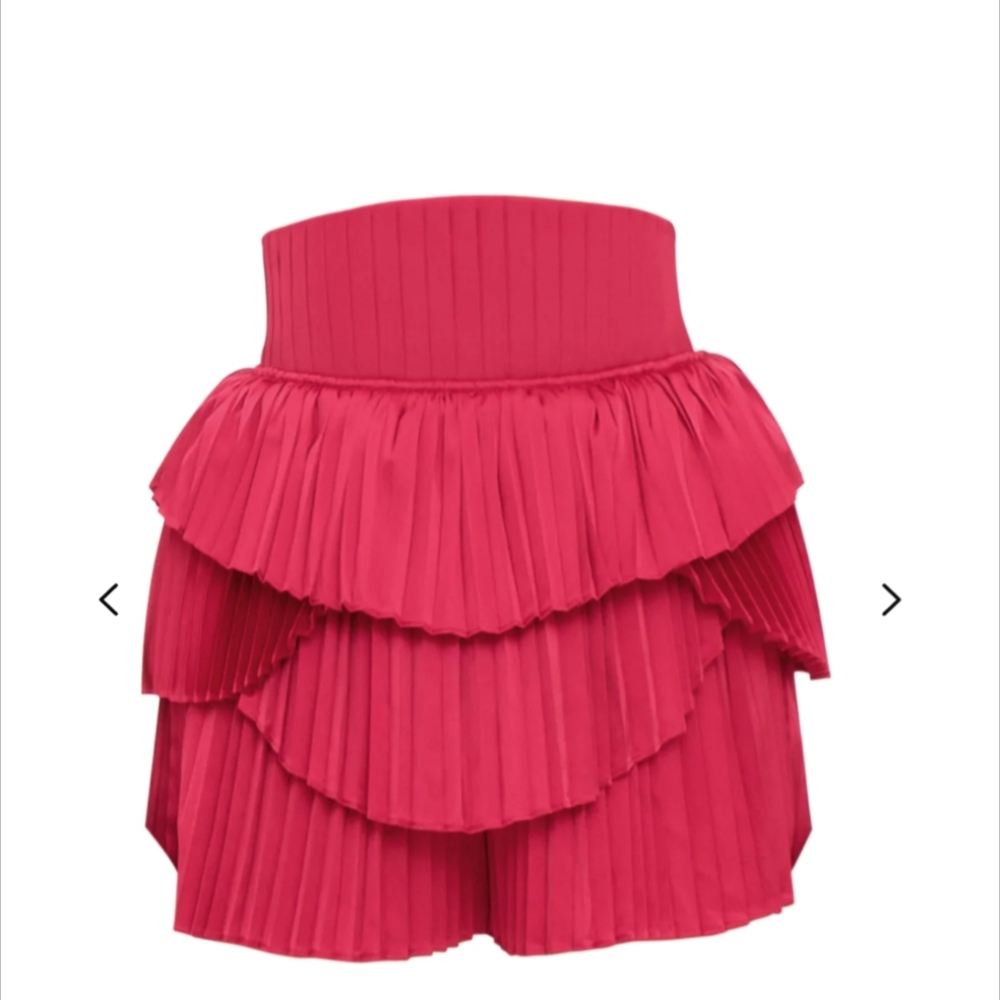 Andrea Iyamah Hibi Shorts in Ruby